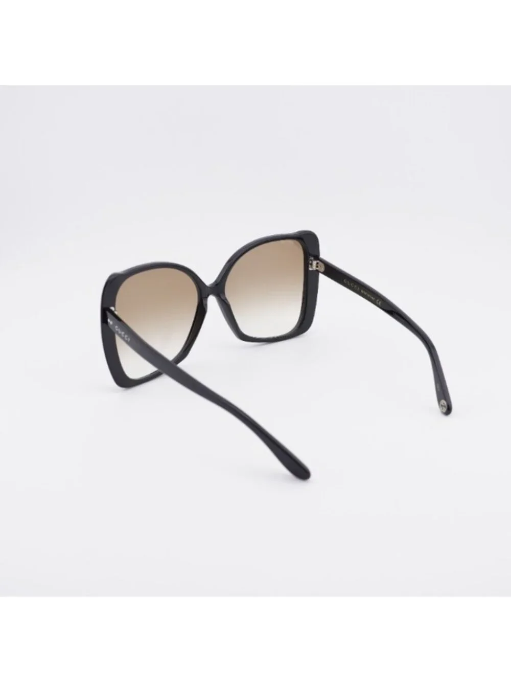 Gucci GG0471S 001 Sunglasses Black Butterfly Frame, Brown Gradient Lenses